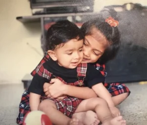 Childhood photo of Malavika Mohanan or her younger brother Aditya Mohanan