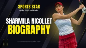 Sharmila Nicollet playing golf in India