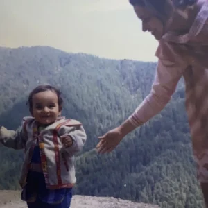 Childhood photo of Abhishek Malhan with his mother