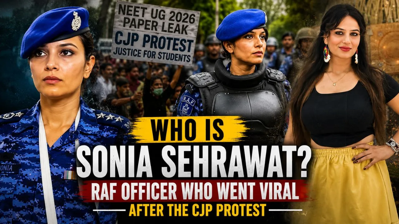 Sonia Sehrawat RAF officer during CJP protest