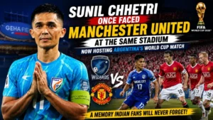 Sunil Chhetri playing against Manchester United at Arrowhead Stadium in 2010