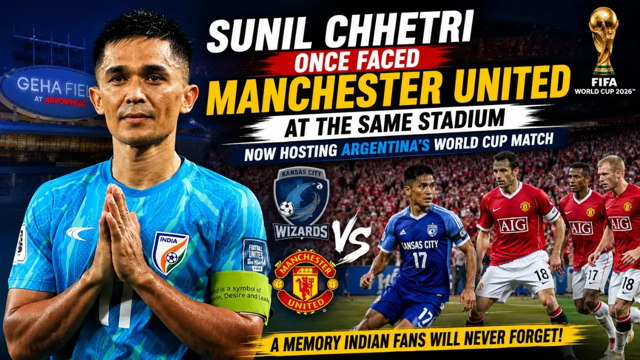 Sunil Chhetri playing against Manchester United at Arrowhead Stadium in 2010