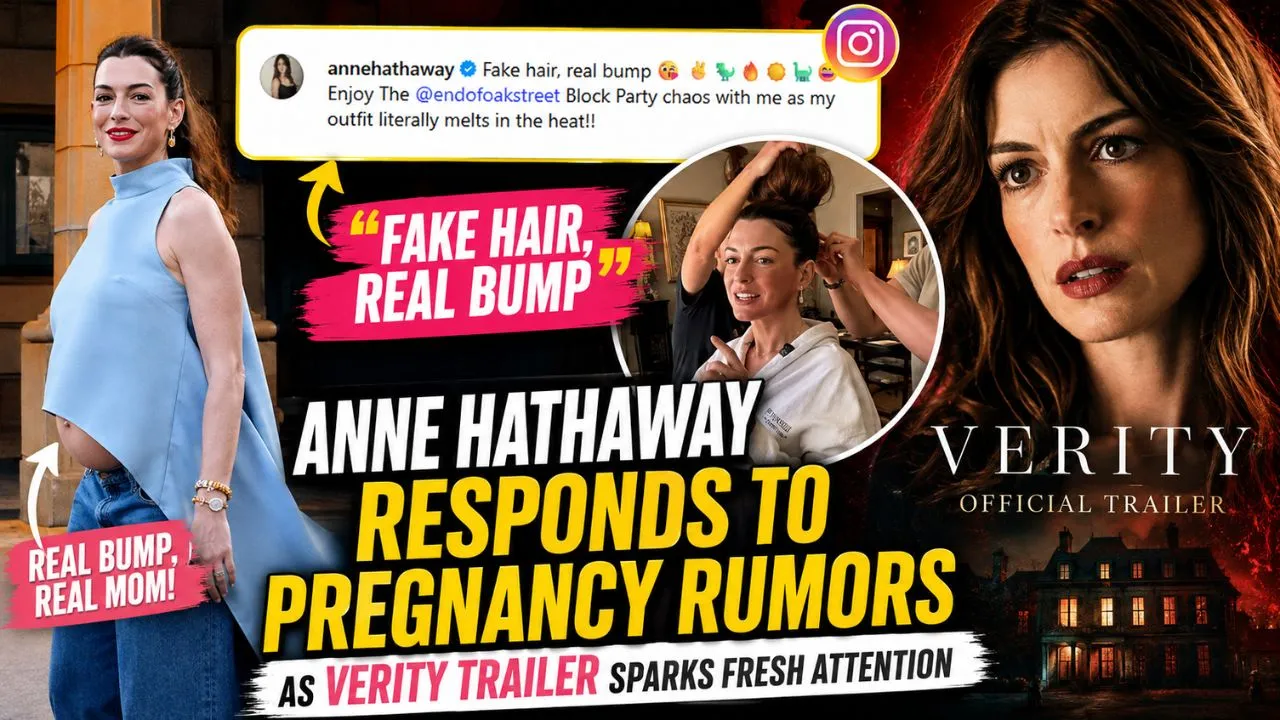 Anne Hathaway responds to pregnancy rumors as Verity trailer gains attention